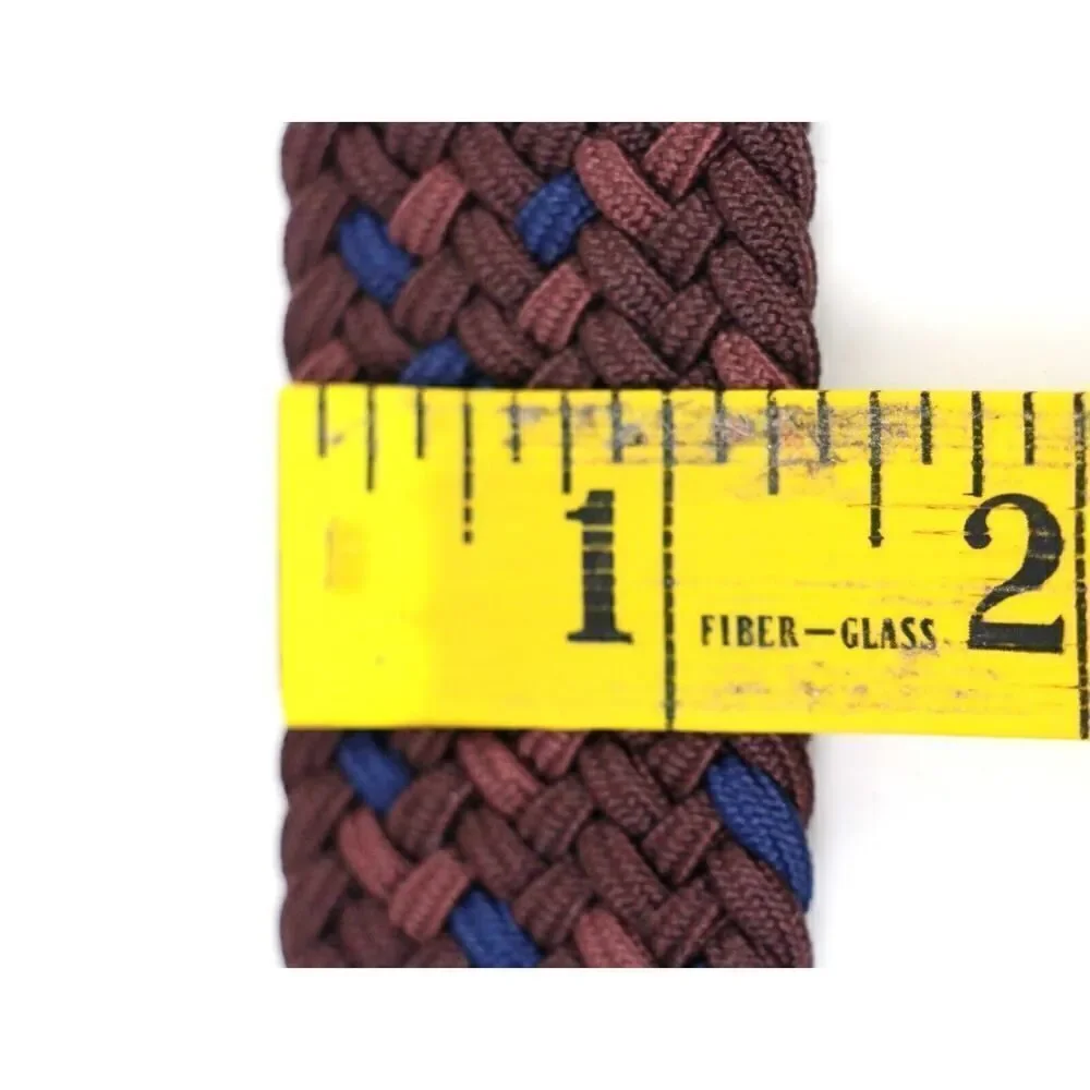 Gentlemen's Hardware BROWN LEATHER MULTICOLOR ELASTIC CORD MEN'S BELT 30-40 (B54
